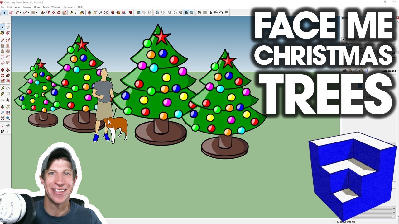 Modeling a Face Me Christmas Tree in SketchUp
