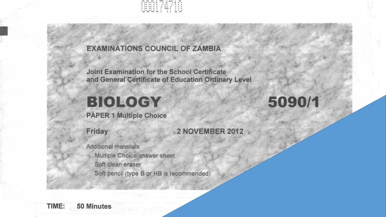 Biology paper 1 2012