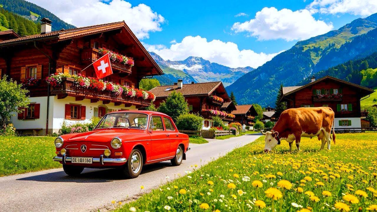 Switzerland Countryside Road Trip With Amazing Mountain View🚘 Scenic Swiss View🇨🇭