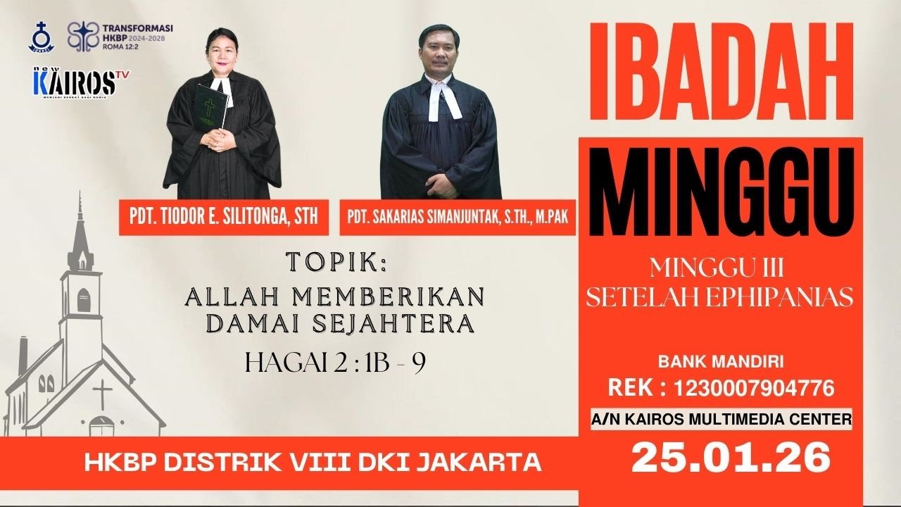 IBADAH HKBP,  MINGGU III SETELAH EPIPHANIAS, 25 JANUARI 2026