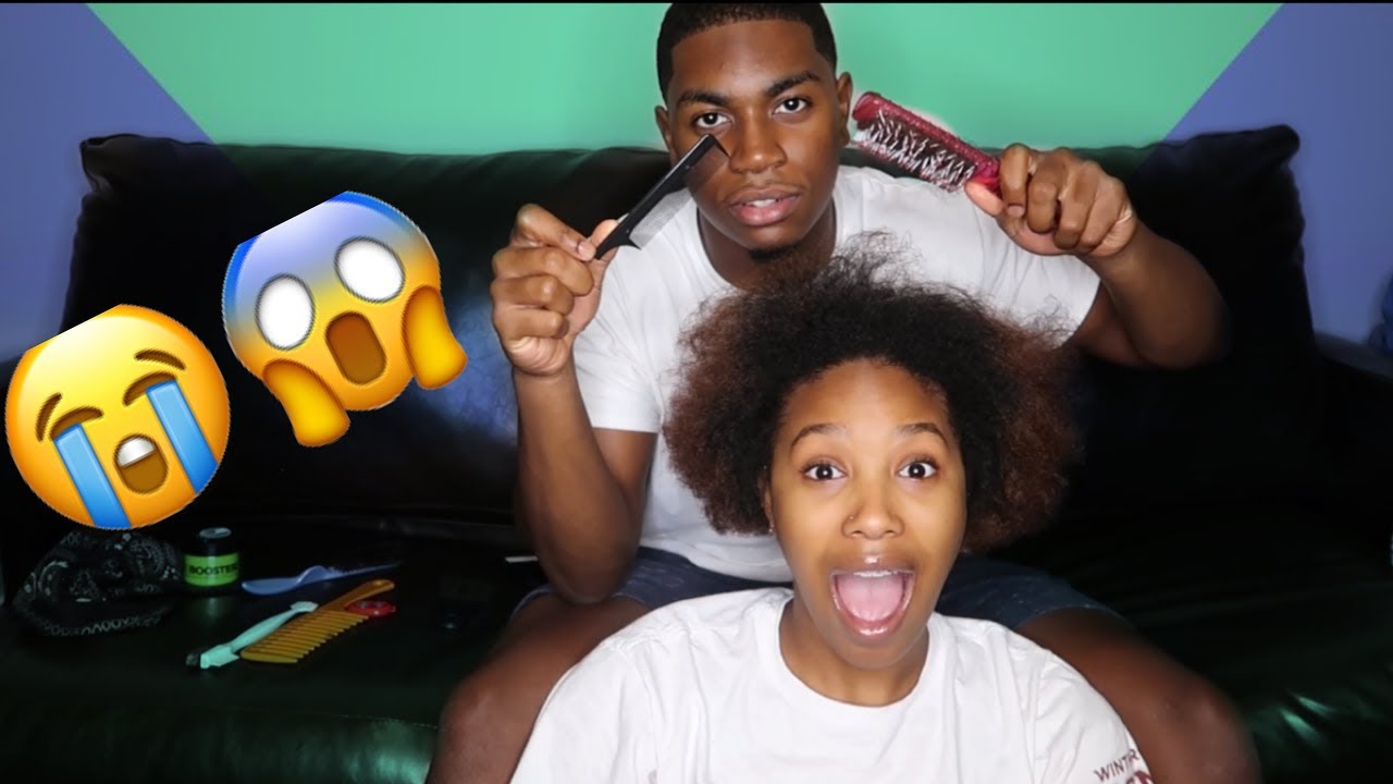 BOYFRIEND DOES MY NATURAL HAIR !