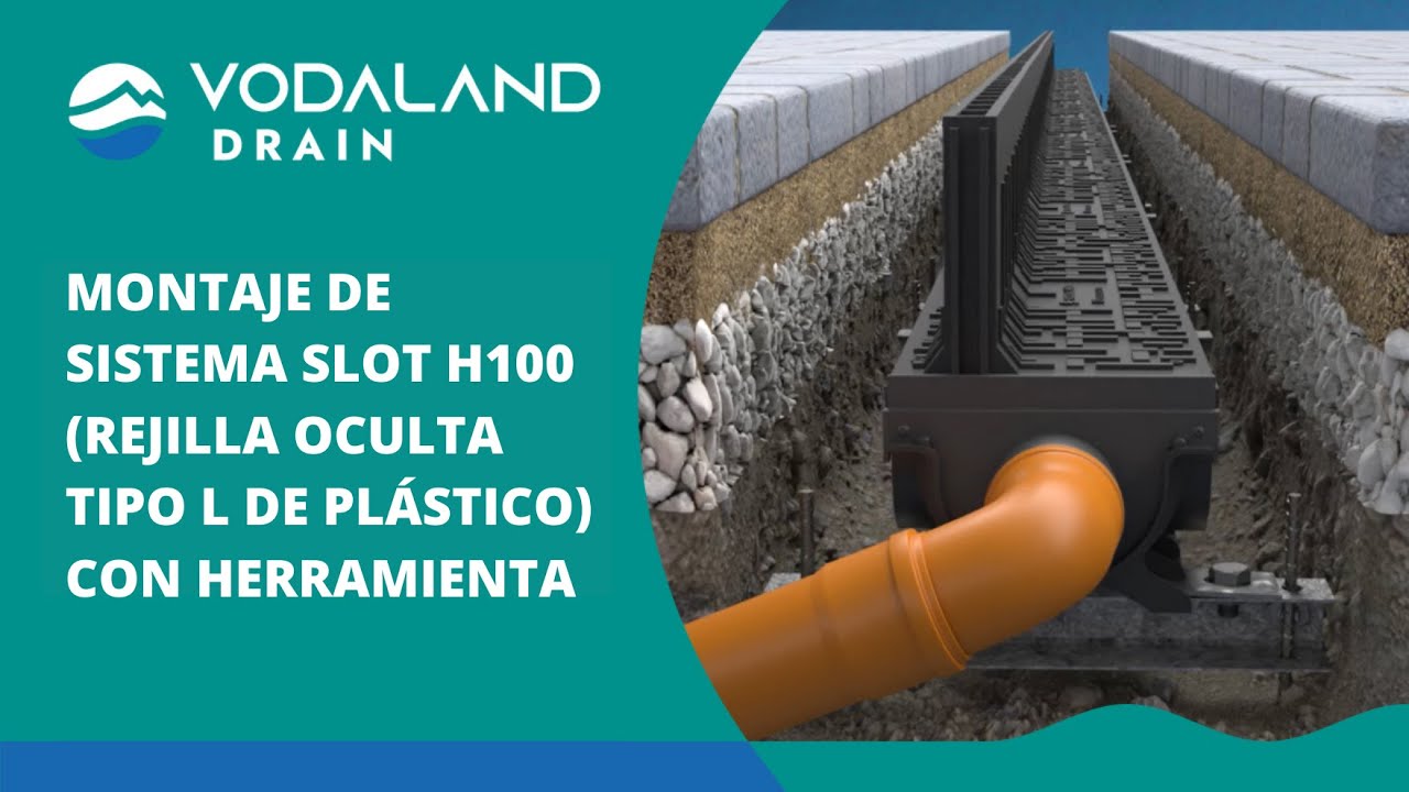 Montaje de sistema SLOT H100 (rejilla plástica tipo L) con herramienta
