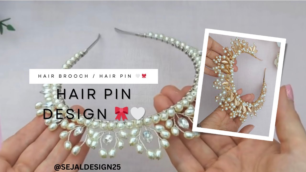 Hair pin 🎀🤍hair brooch making/hair pin design making at home 🤍🎀#hairaccessory #youtube #viralvideo 