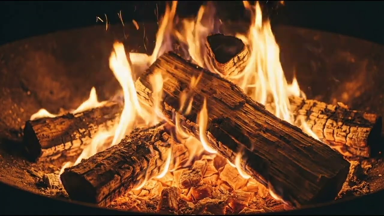 🔥 Cozy Fireplace 4K | Relaxing Campfire Sounds for Sleep, Study & Relaxation (1 Hour)