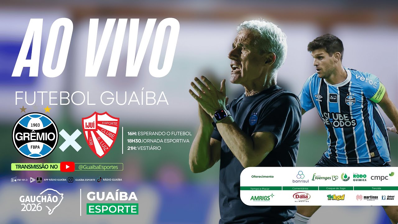 AO VIVO: GRÊMIO X SÃO LUIZ | CAMPEONATO GAÚCHO | FUTEBOL GUAÍBA