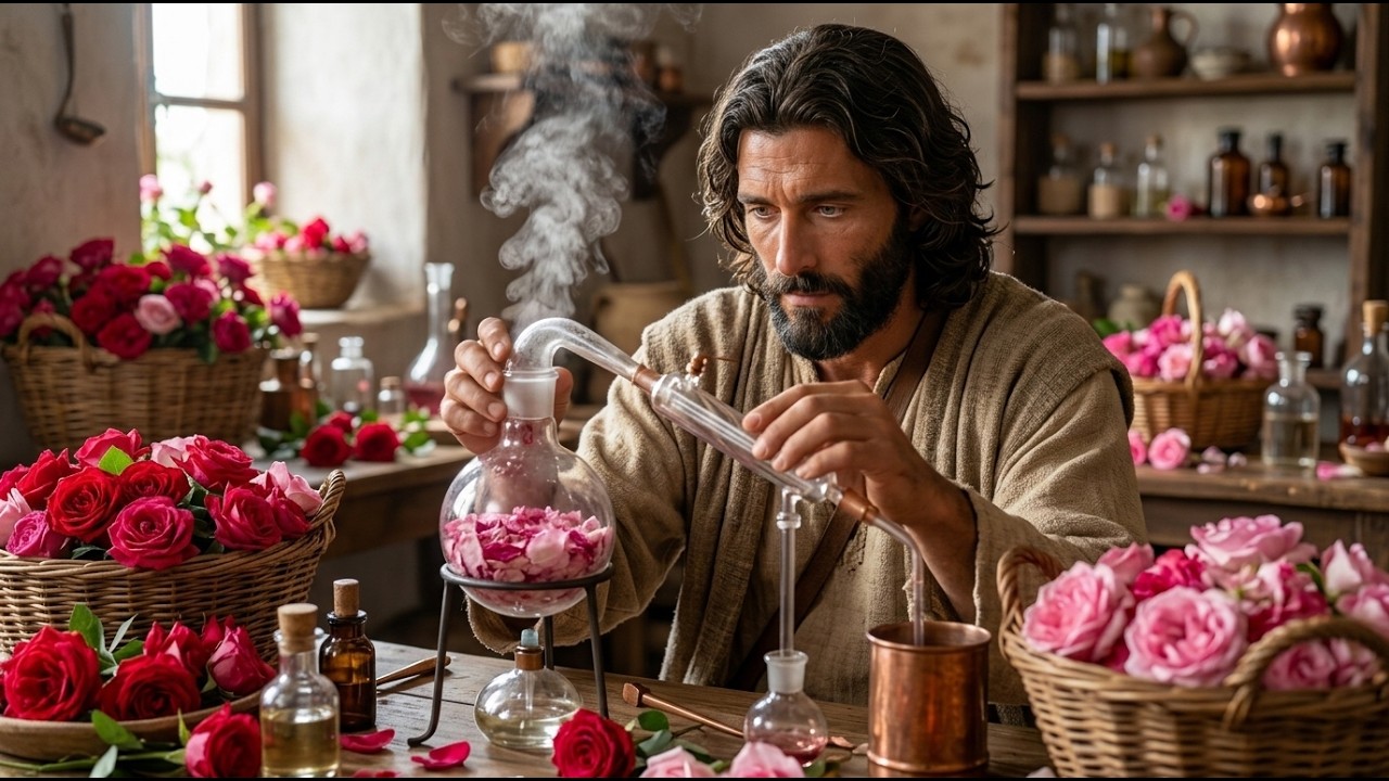 Jesus in the Garden: Harvesting Roses and Extracting Perfume in France | AI Christian Tribute