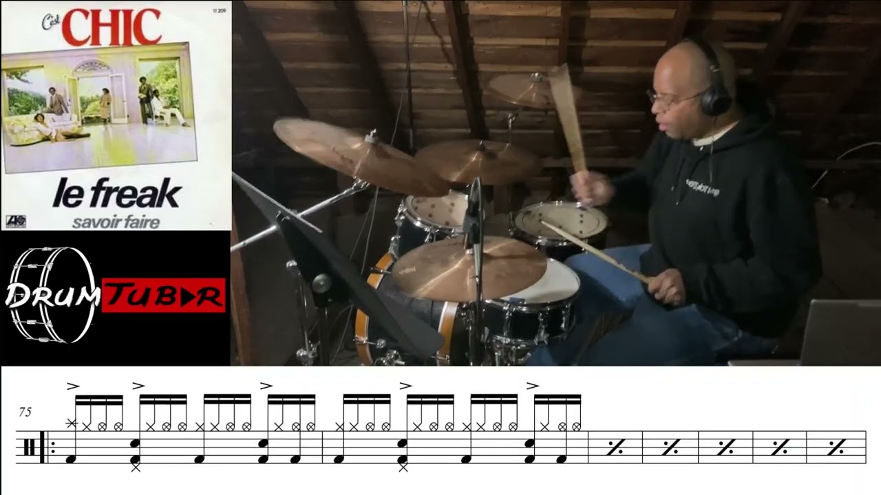 Chic - Le Freak (with sheet music) (Drum Cover) [Studio Version]