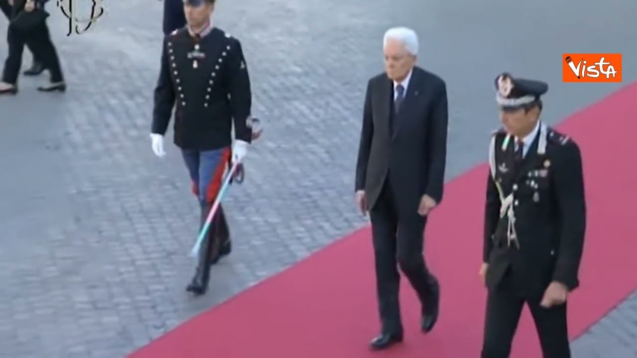 I funerali di Stato di Giorgio Napolitano, l'arrivo di Mattarella