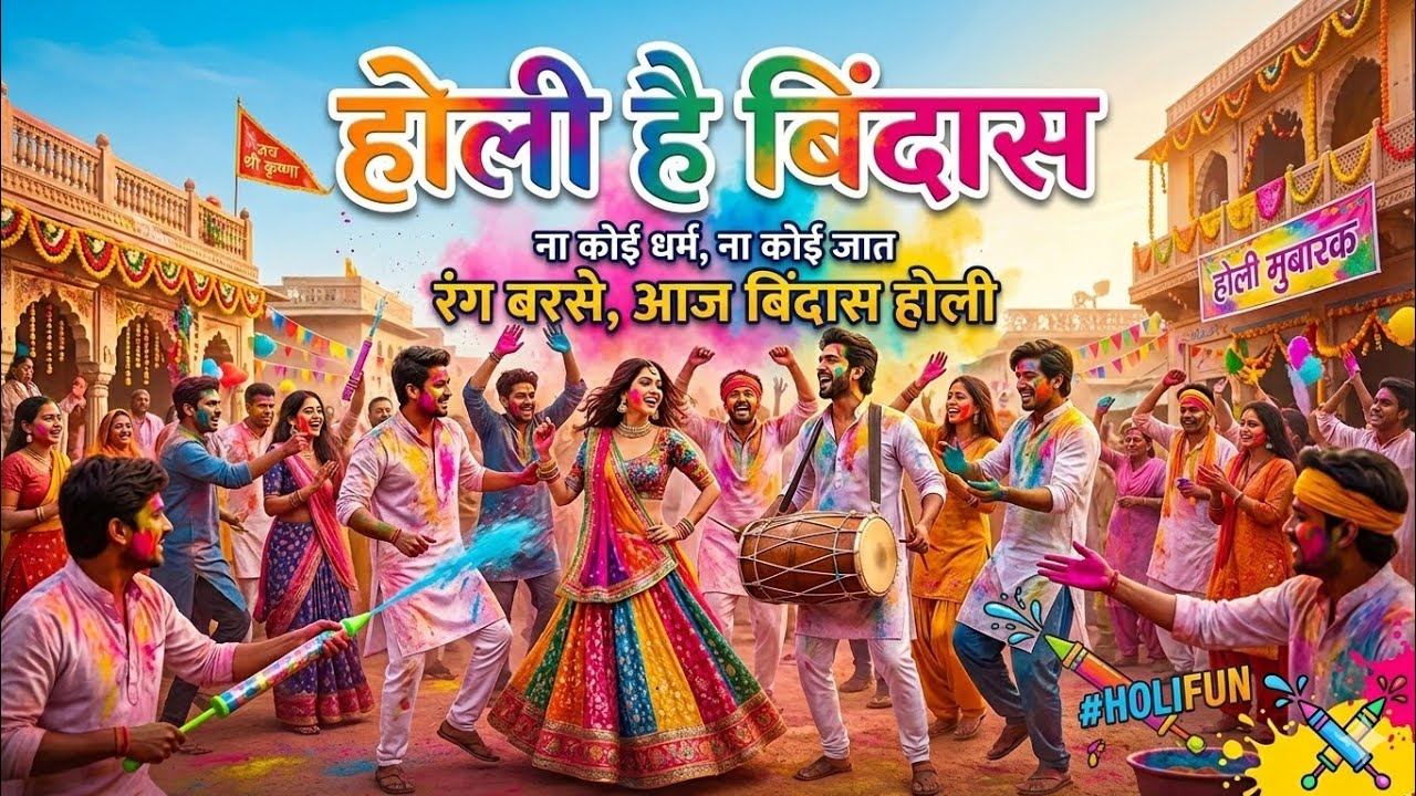 HOLI HAI 🔥 | Desi Dhol Holi Song 2026 | Rang Barse Dance Anthem | AI Holi Music