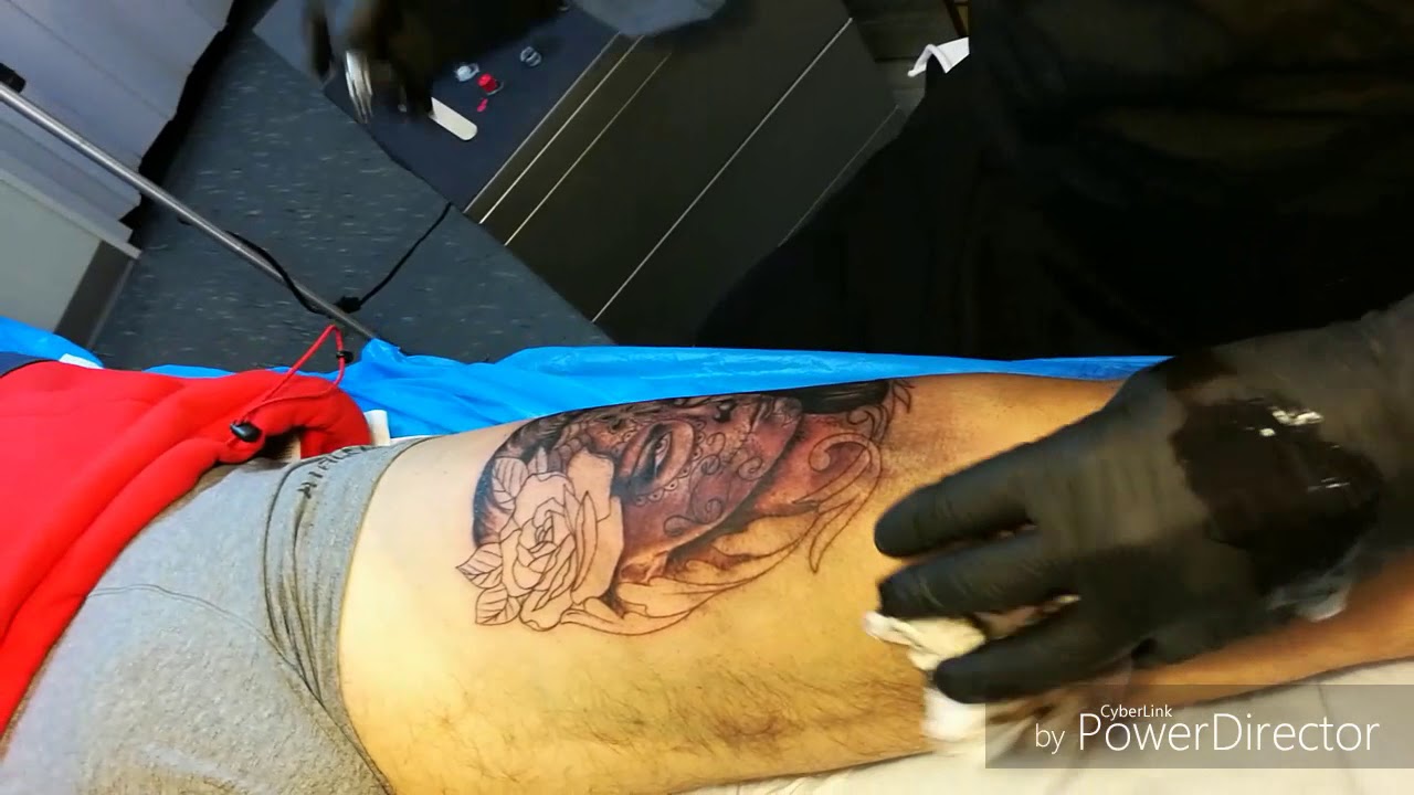 CATRINA TATTOO REALISTICA  TUTORIAL REALISTICO SANTAMUERTE  CHEYENNE  BLUE TATTOO FRASCATI  BLACK