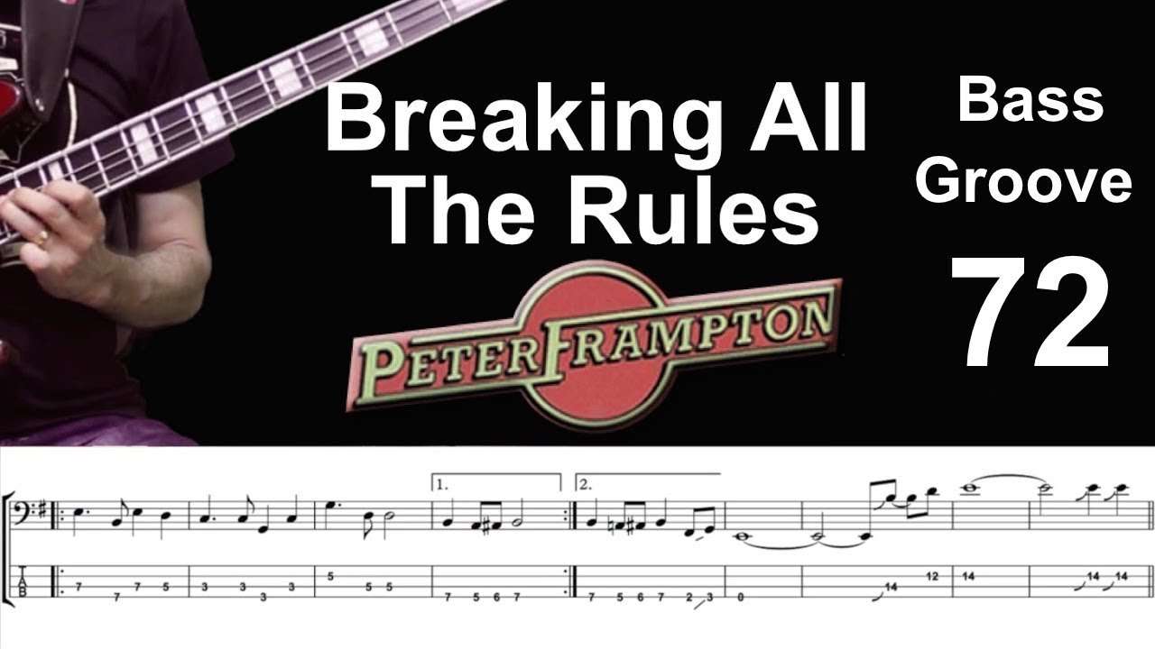 BREAKING ALL THE RULES (Peter Frampton) How to Play Bass Groove Cover with Score & Tab Lesson