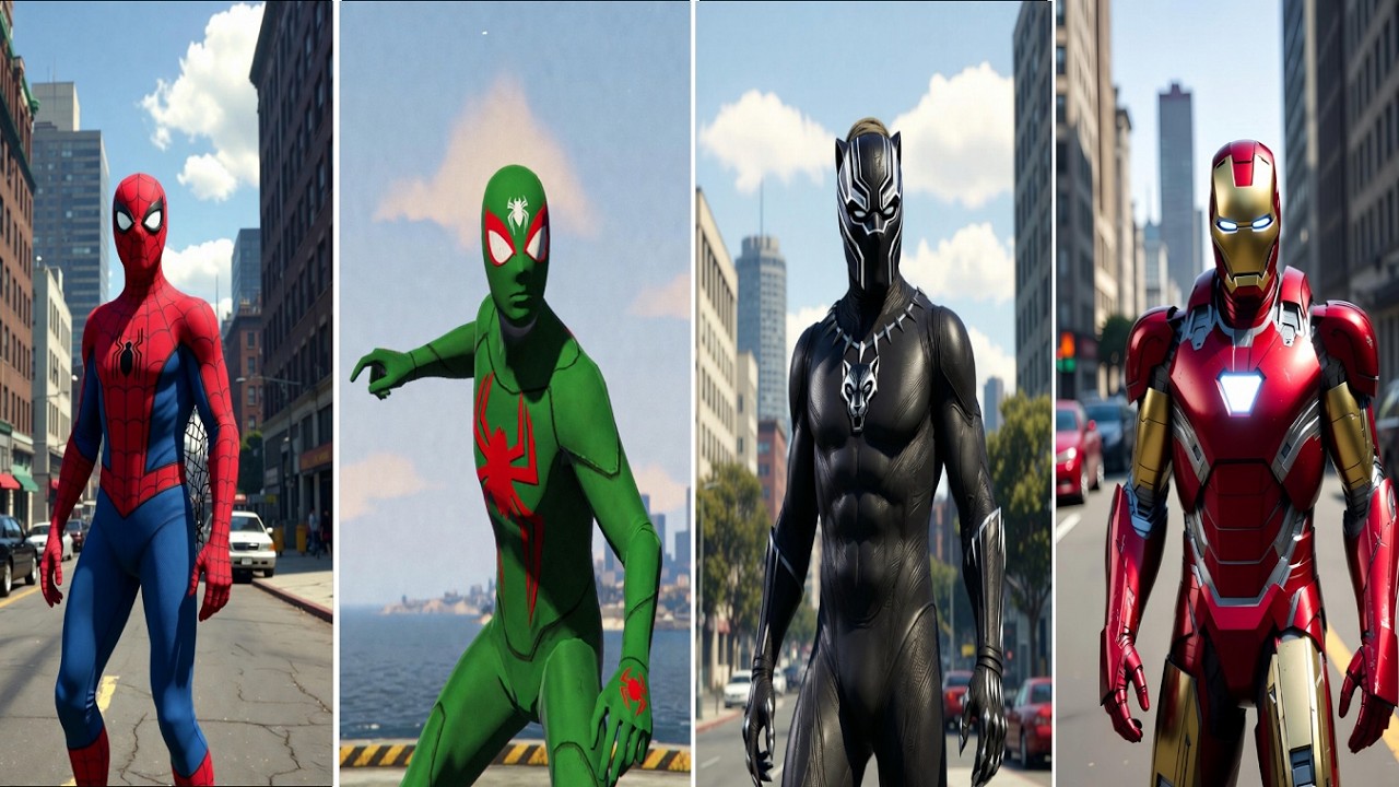 SUPERHERO MEGA BATTLE #14: SPIDER-MAN vs SPIDER vs BLACK PANTHER vs IRONMAN - Marvel & DC Epic Fight