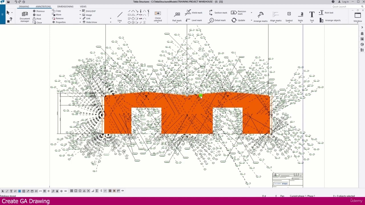Modeling a Warehouse in Tekla Structure | Part-32 | Create GA Drawing