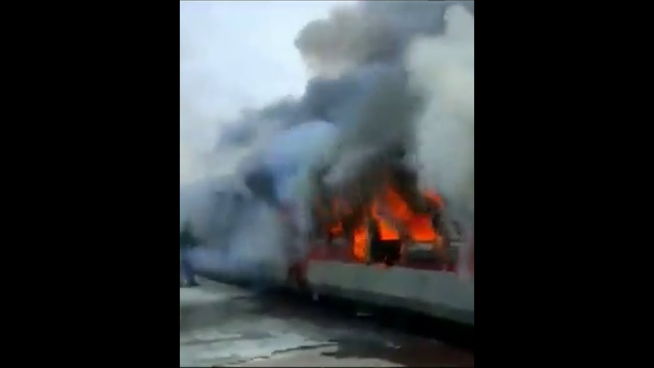A train caught fire in Bihar