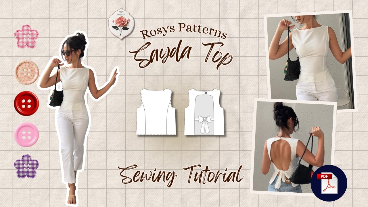 Sayda Top Sewing Tutorial Video | Open Back Sleeveless Top Pattern