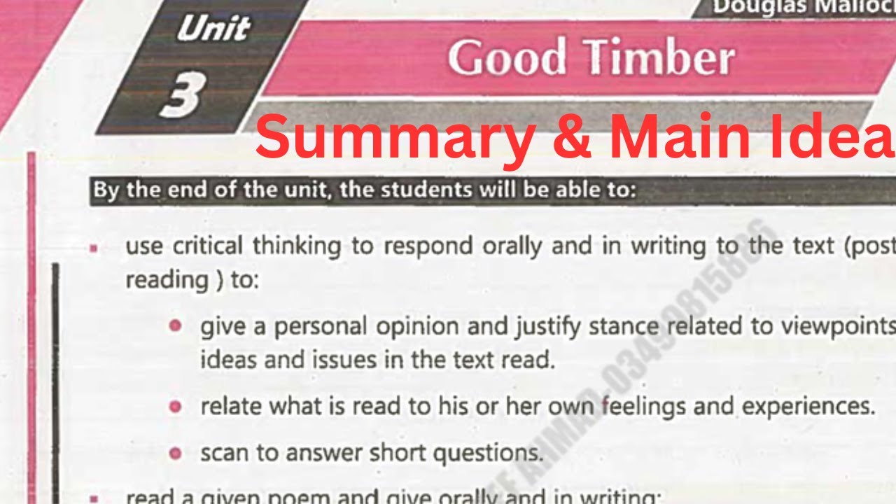 Good Timber – Summary & Main Idea | English 1st Year Poem Explanation in Simple Words | Eduverse