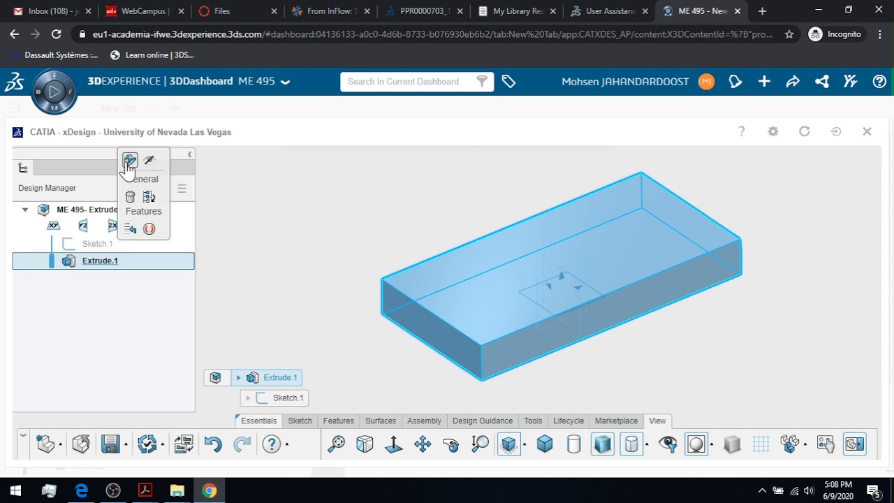 3DEXPERIENCE (xDesign)- Extrude Boss-Cut