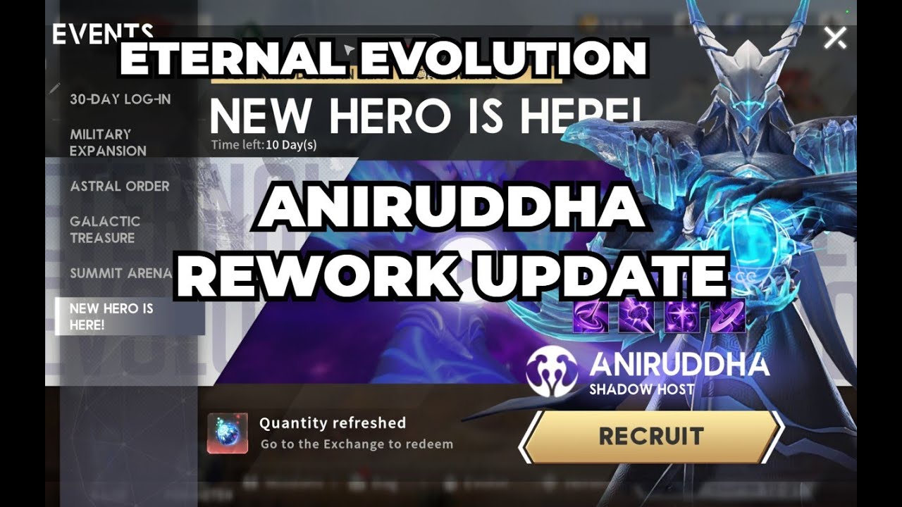 Eternal Evolution ANIRUDDHA Rework Overview & Update from Development Team