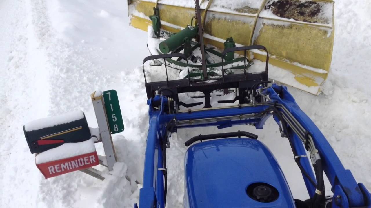 Michigan Winter Snow Plowing New Holland Tractor