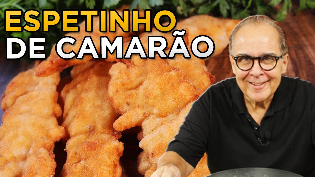 DELICIOSO ESPETINHO DE CAMARÃO EMPANADO CROCANTE DO CHEF TAICO