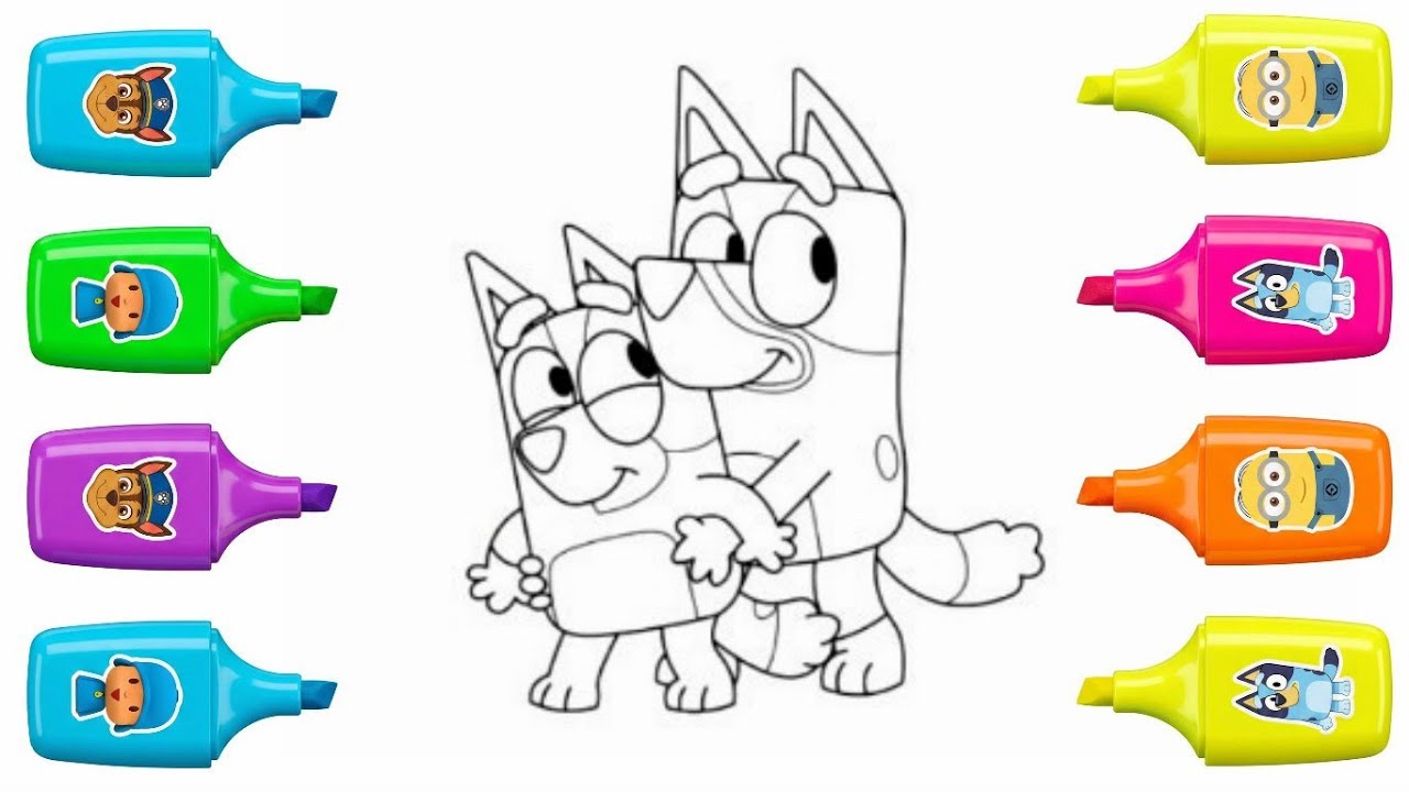 Step by Step Bluey Drawing and Coloring | Easy Guide ✏️🐾