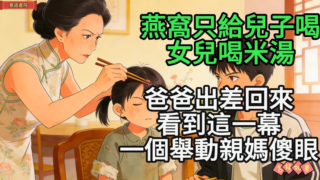 燕窩只給兒子喝，女兒喝米湯，爸爸出差回來，看到這一幕.................！🌹#情感故事 #為人處世 #生活經驗 #情感 #婚姻  #故事