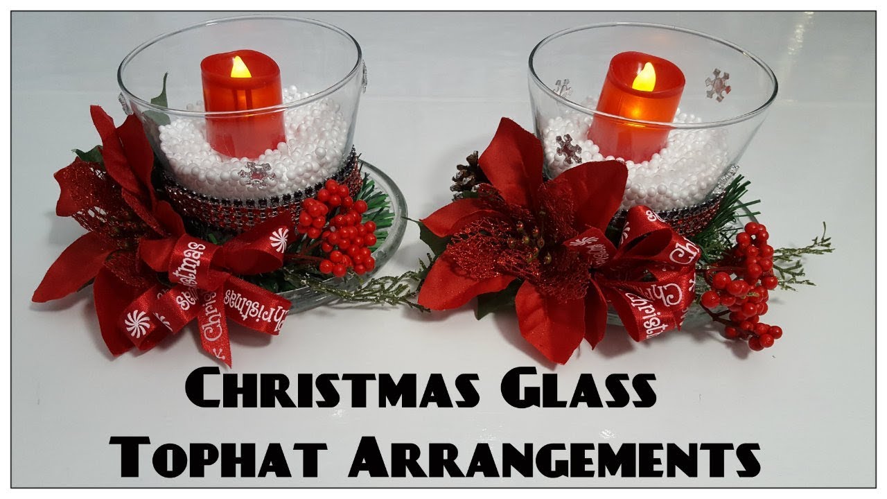 Tricia's Creations: Christmas Glass Tophat Candleholders: Dollar Tree