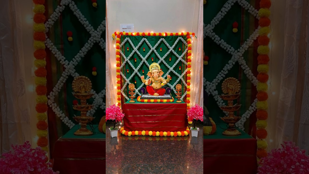 Easy ganpati decoration ideas for home #ganpati #decoration #home