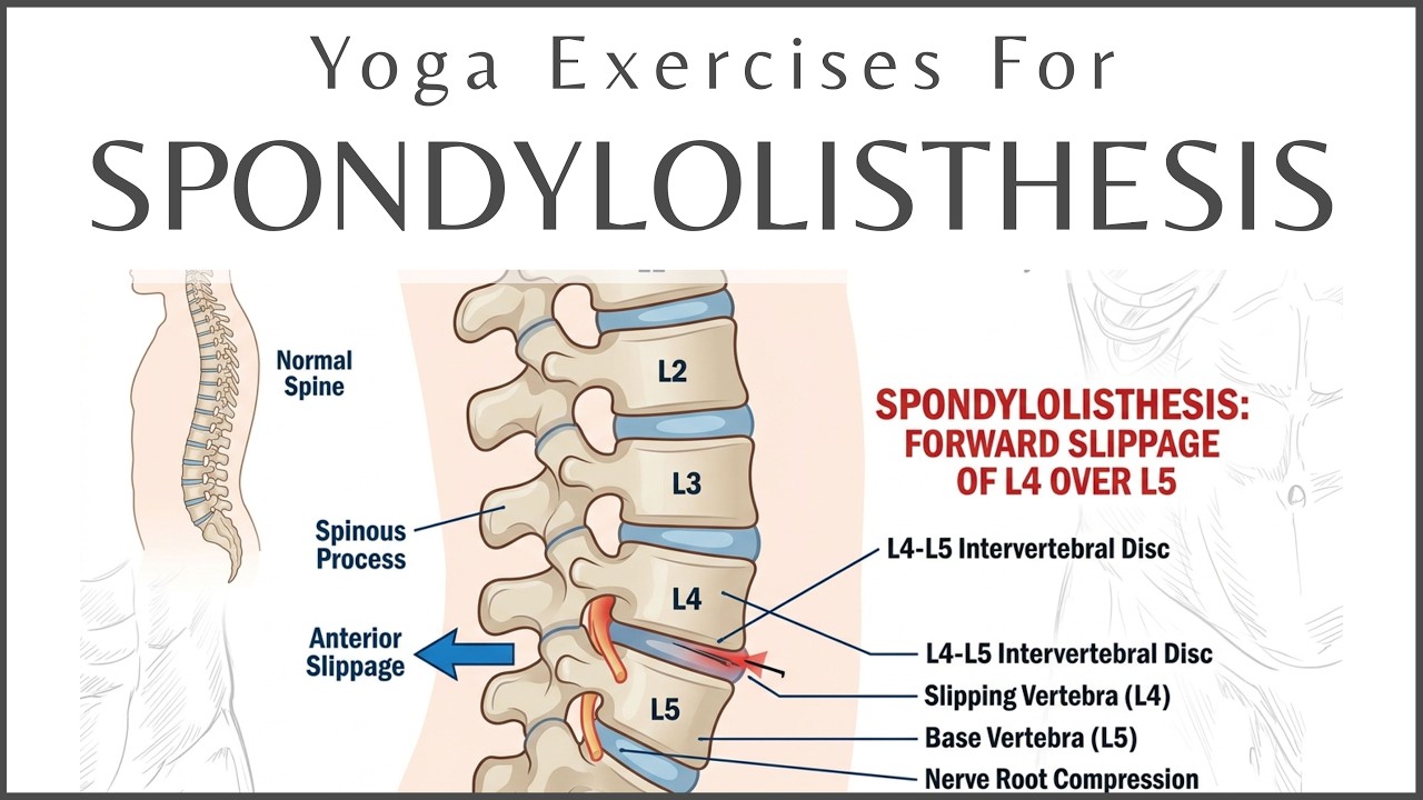 Yoga Exercises for Spondylolisthesis | Best Spondylolisthesis Stretches #spondylolisthesis