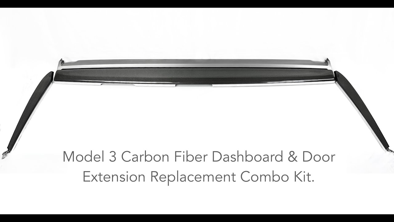 Installation of 2021+ Model 3 Carbon Fiber Dashboard & Door Panel Replacment Kit (3 Pieces)