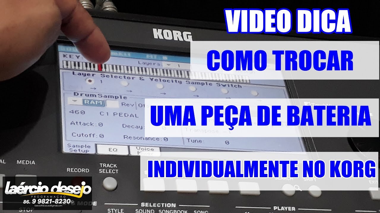 COMO TROCAR UMA PE&Ccedil;A DE BATERIA INDIVIDUALMENTE NO KORG-PA - VIDEO DICA La&eacute;rcio Desejo