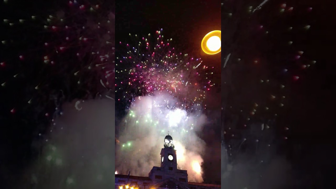 New year celebration in Madrid, Spain