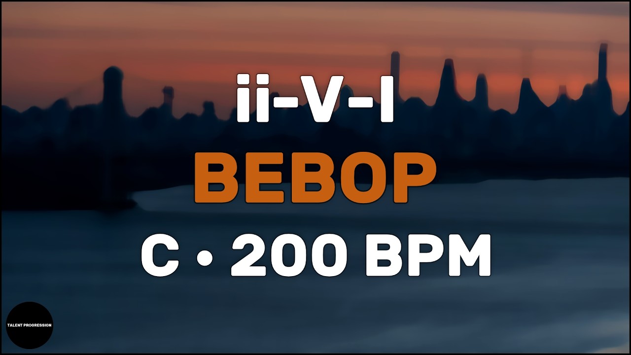 II-V-I in C │ Bebop │ Backing Track │ 200 BPM (Rhythm Section Trio)