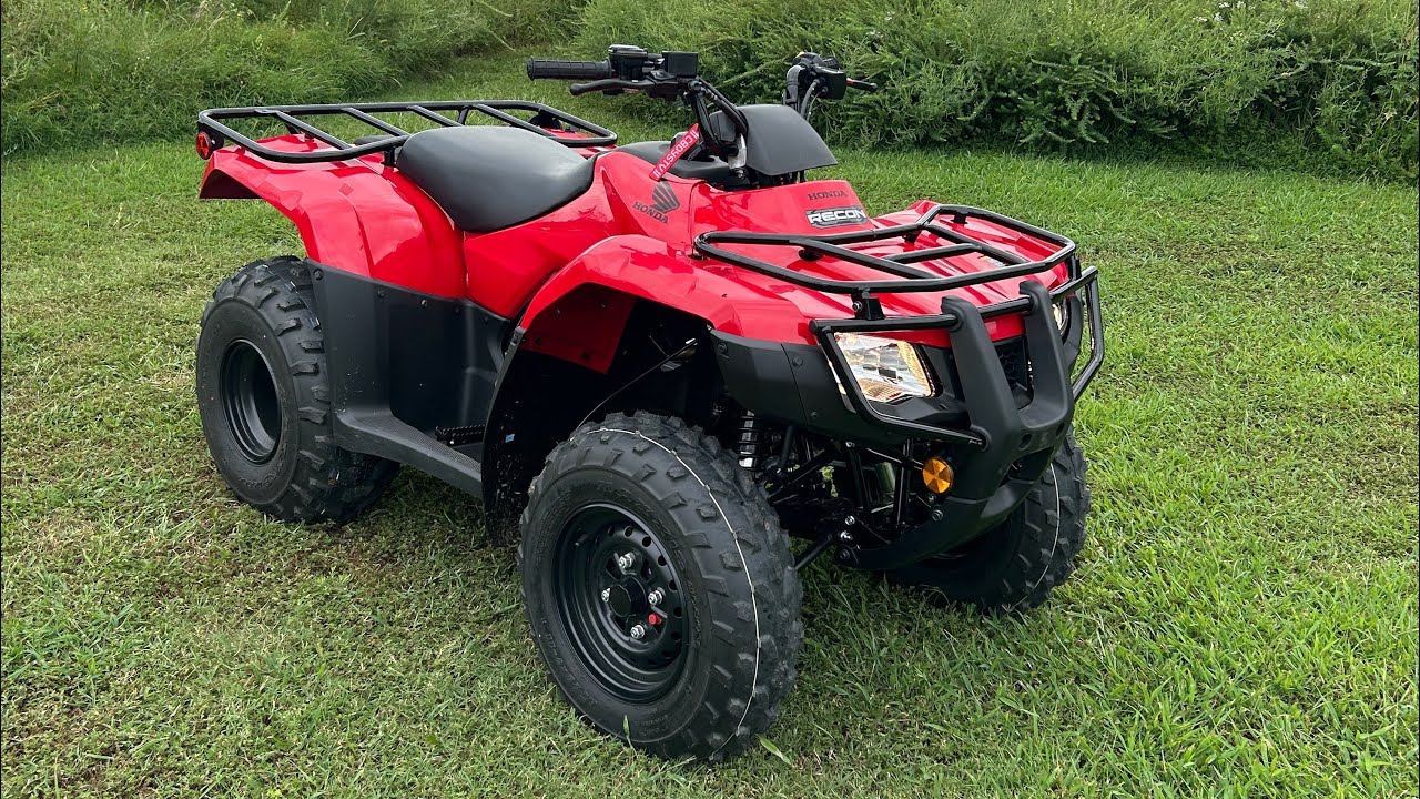 NEW QUAD!! Review and test drive of my 2024 Honda Recon 250 foot shift