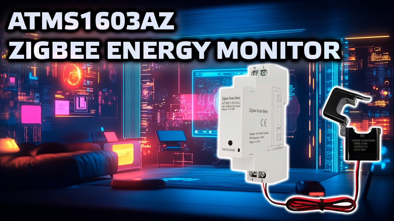 Zigbee Monitor Energii z Przekładnikiem Prądowym na Szynę DIN ATMS1603AZ