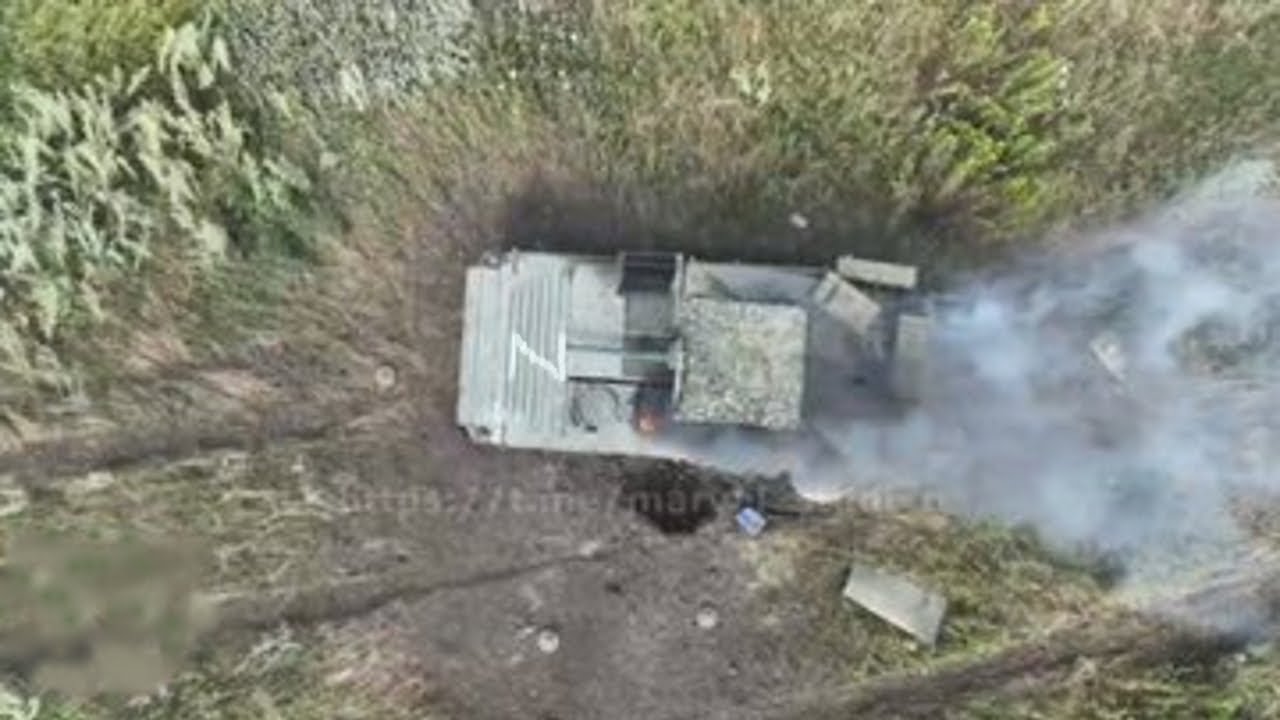 BMP-1 With Cope Cage Gets Hit By Two FPV Drones