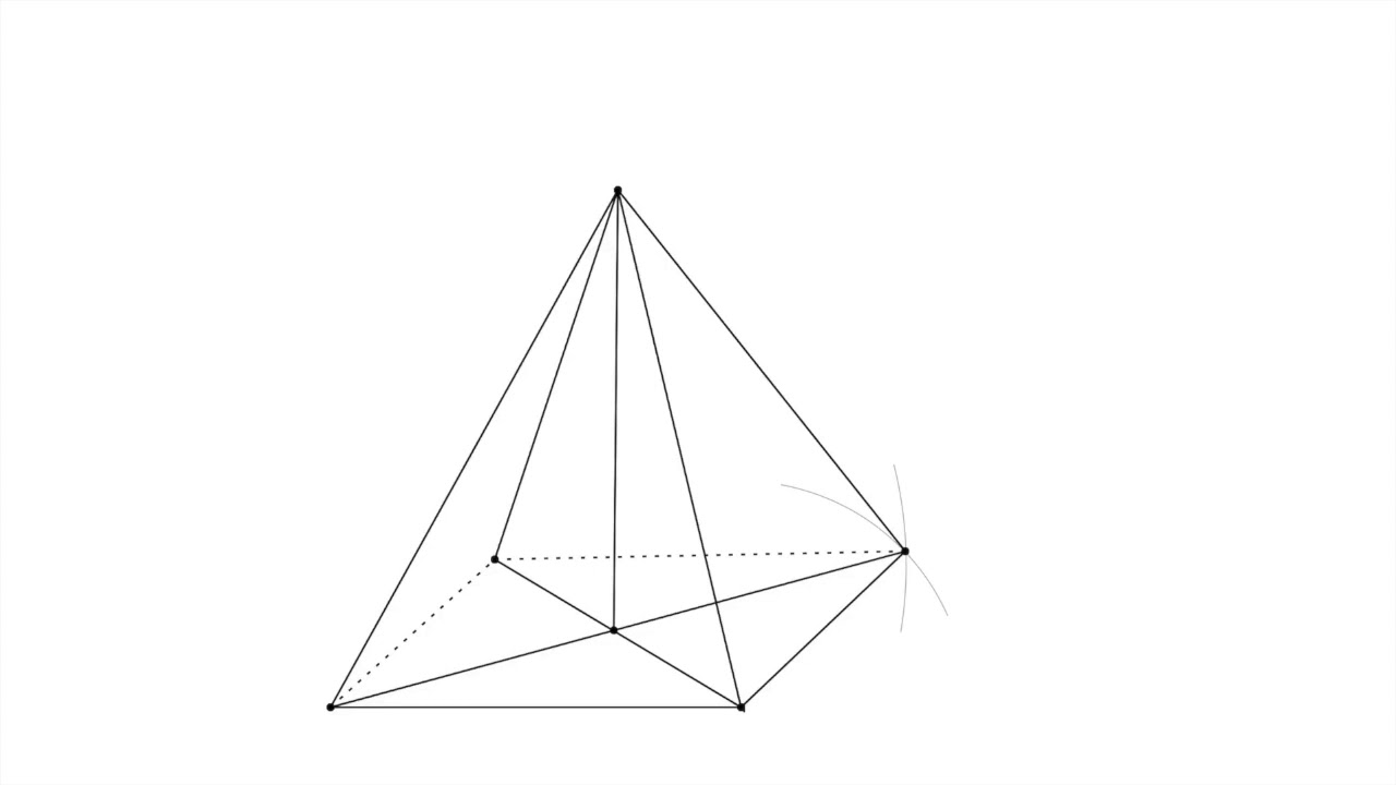 Géométrie dans l'espace: 3ème  Construction d'une Pyramide   2