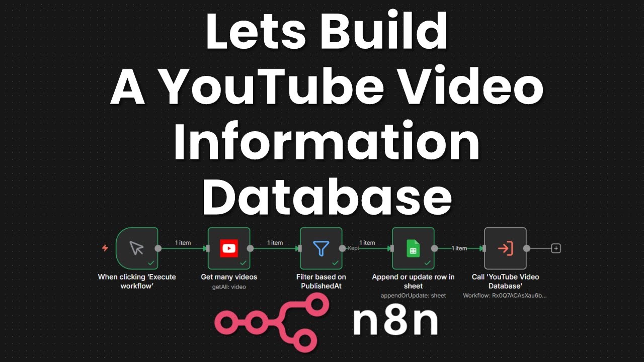 Lets build a YouTube Video Information Database together using an n8n workflow