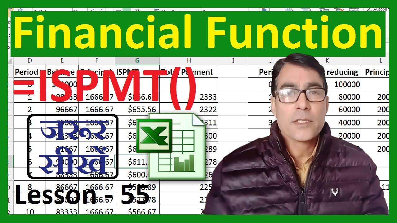ISPMT formula in excel | MS excel for beginners - 55 | Financial function in ms excel in hindi
