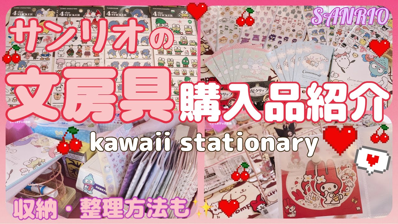 【SANRIOイェイ💖】サンリオの文房具購入品紹介語り尽くす✏️💗各グッズの収納・整理も✨1320円のサンリオスケジュール帳の中身が豪華すぎた🦍レアキャラの珍しいシールたくさん𖤐  ̖́-‬