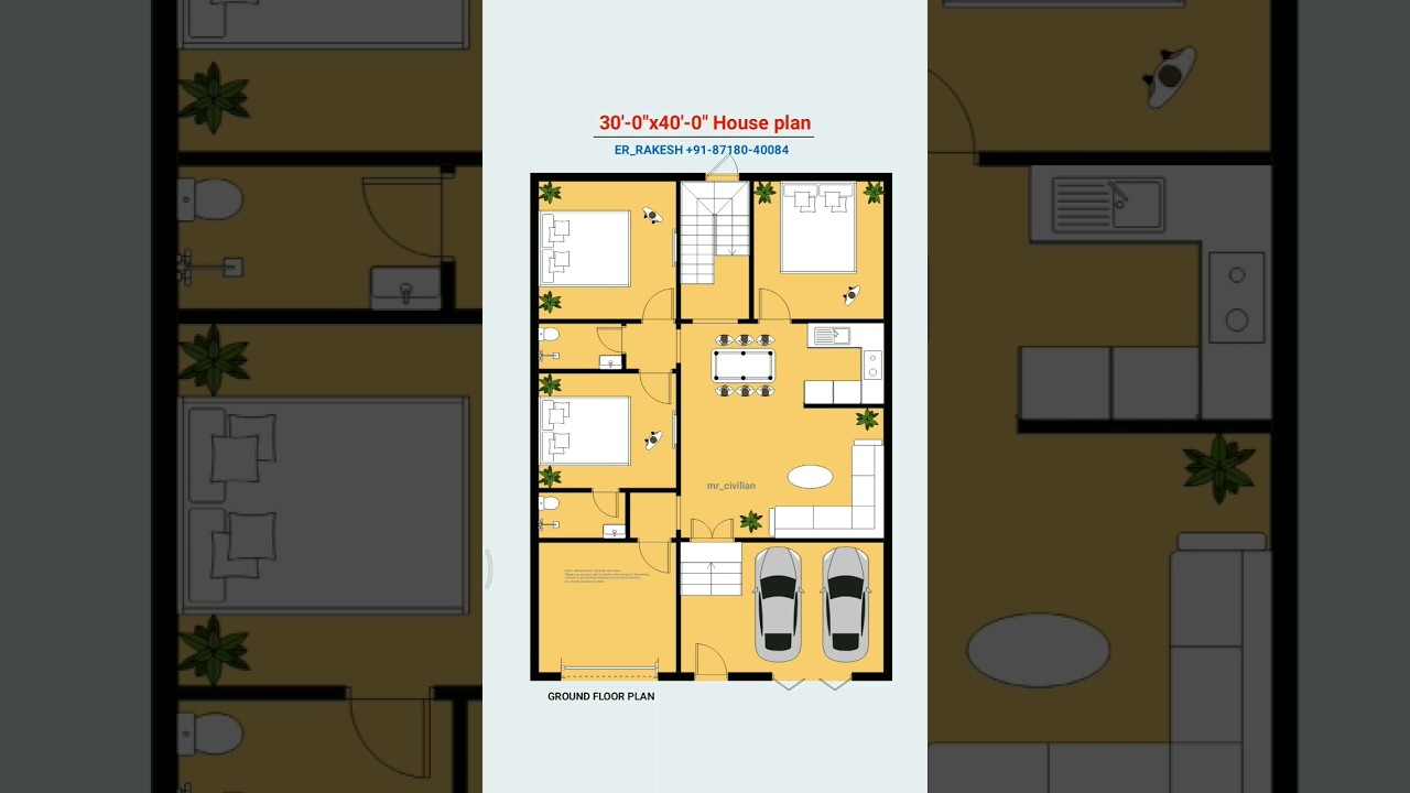 30x40 simple village  house plan & shop #shorts #viral #floorplan #homeplan #homedesign #houseplan