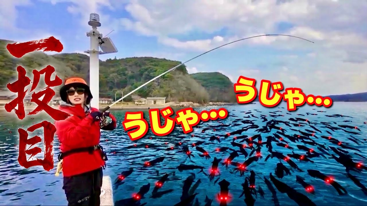 【イカ流星群】もう釣れてる❗️ありとあらゆるイカの群れに特別なエギを投げ込むと&hellip;