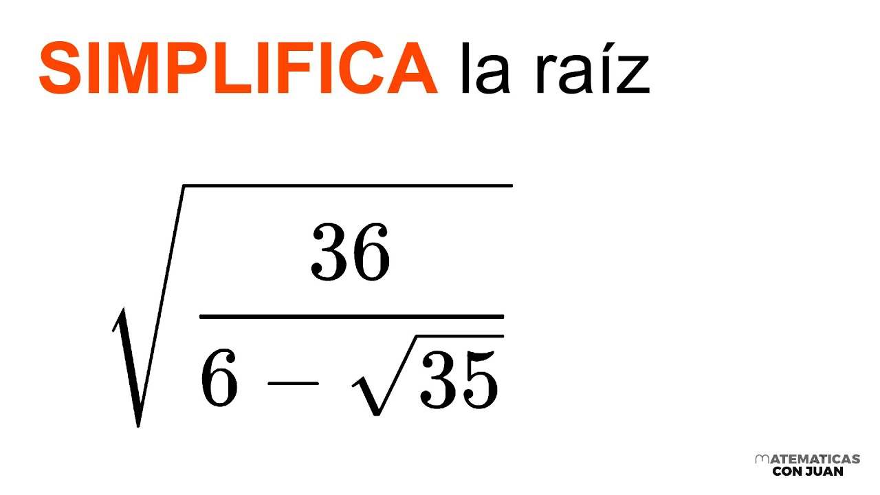 SIMPLIFICACIÓN DE RAÍZ CUADRADA CON FRACCIONES. Matemáticas Básicas