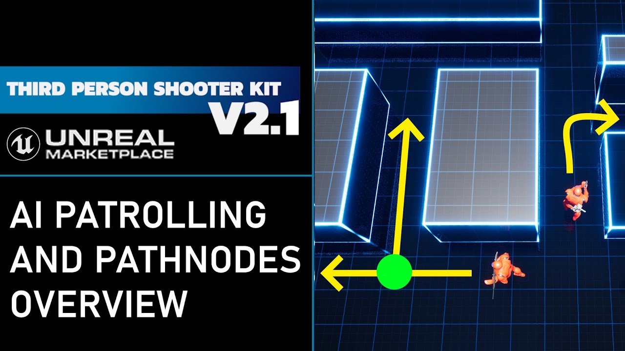 Third Person Shooter Kit v2.1 - AI patrolling and pathnodes overview