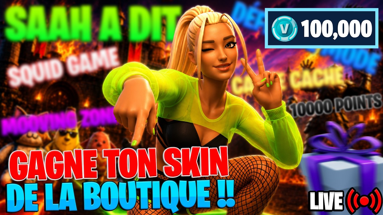 🔴LIVE FORTNITE 🔴 VIENS GAGNER TON SKIN DANS LA BOUTIQUE 😱🎁