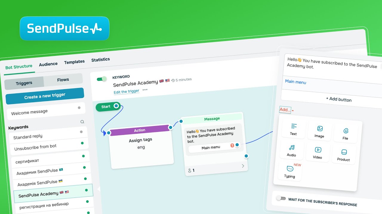 How to create an automated flow for a WhatsApp chatbot