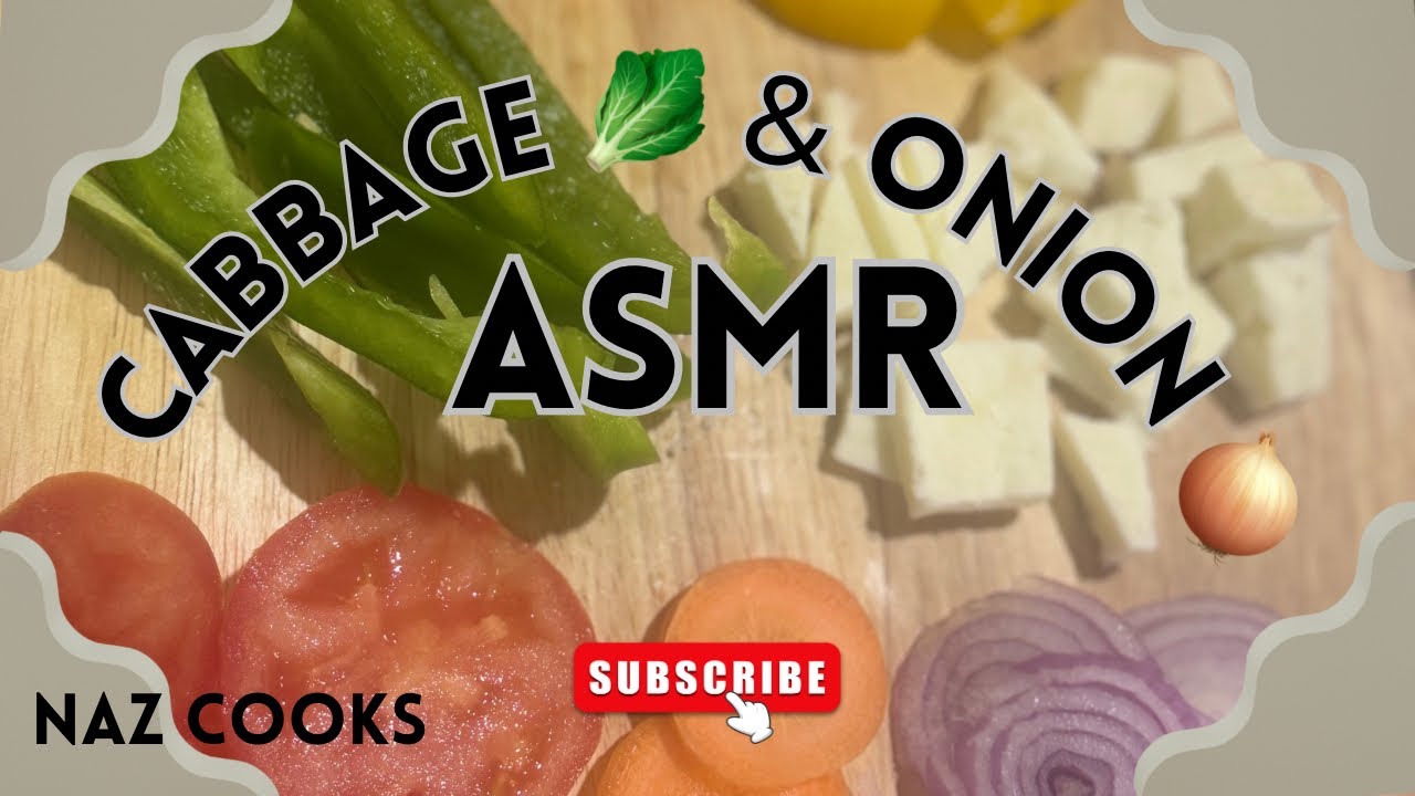 Cabbage & Onion Chopping ASMR | Satisfying Cooking Sounds 🔪🥬🧅