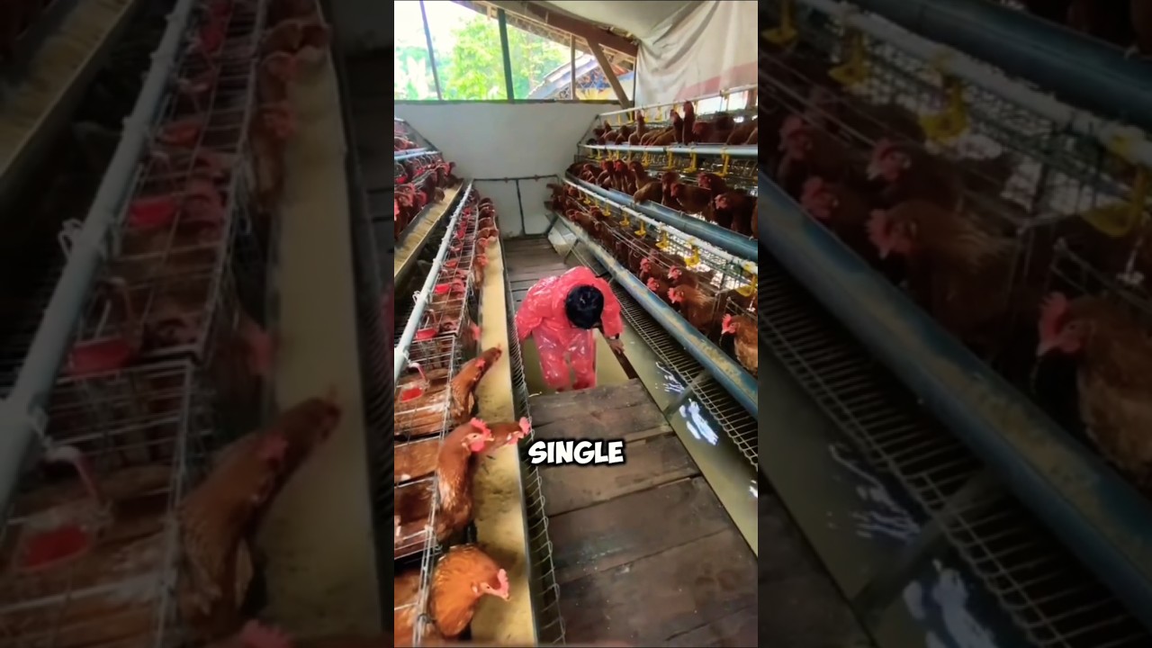 Poultry farming with fish in pond 🤯 #shorts