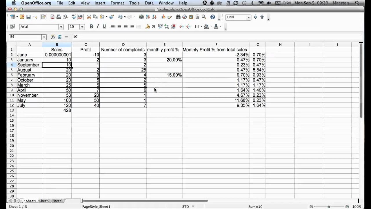 Sorting and filtering data in Calc part 1