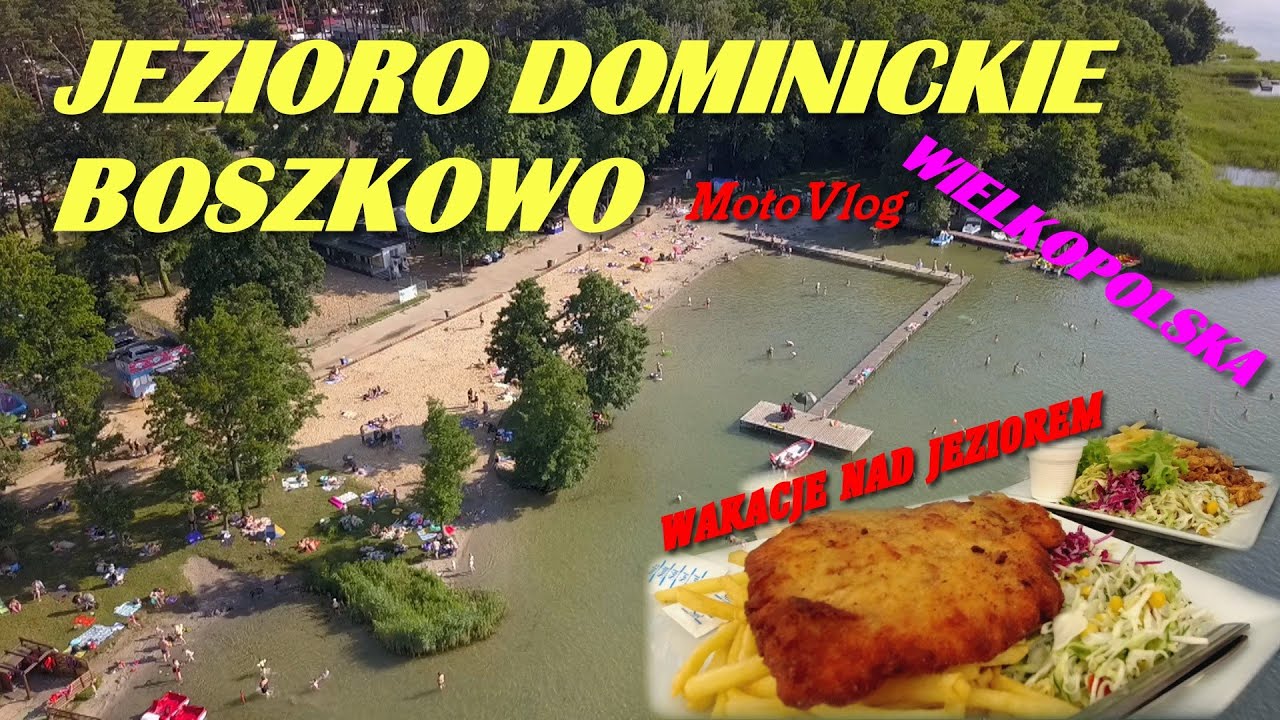 Gdzie na wakacje? Jezioro Dominickie Boszkowo plaża #motovlog #wielkopolskie #jezioro #jedzenie